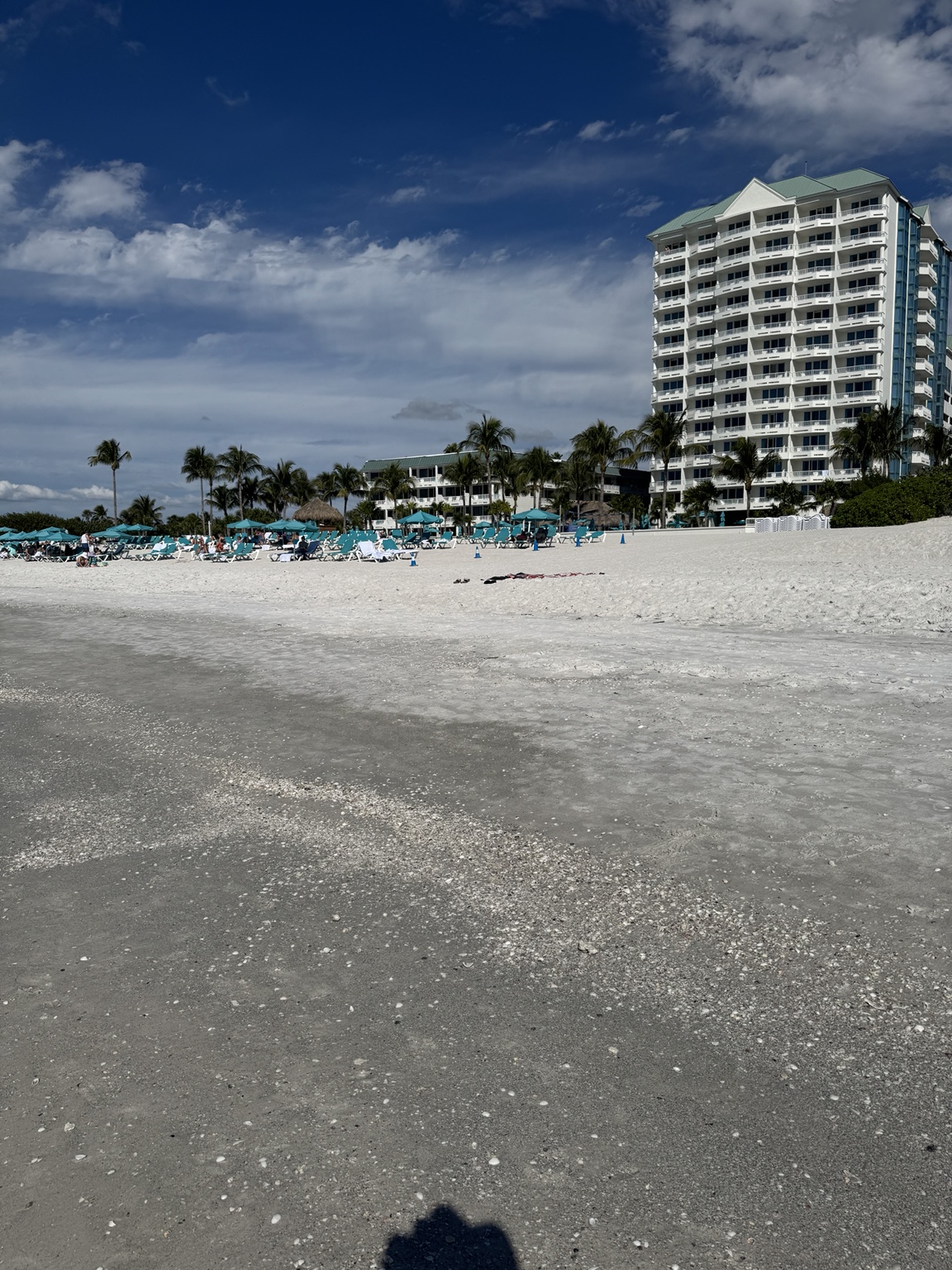 Lido Beach Resort rising beyond the white sand of Lido Beach